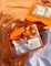 ντυμένα κιβώτια δώρων διακοπών 20cm*7cm*17cm πορτοκάλι με τα διαφανή παράθυρα